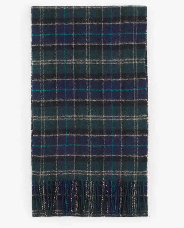 Barbour Tartan shawl GREEN LOCH-100% Lambswool-HEREN ACCESSOIRES-Groen