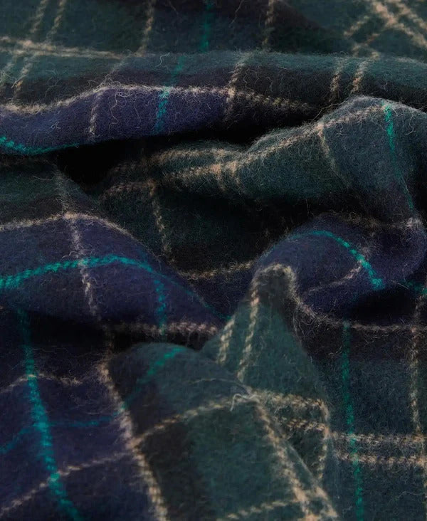 Barbour Tartan shawl GREEN LOCH-100% Lambswool-HEREN ACCESSOIRES-Groen