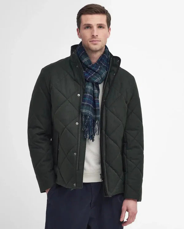 Barbour Tartan shawl GREEN LOCH-100% Lambswool-HEREN ACCESSOIRES-Groen