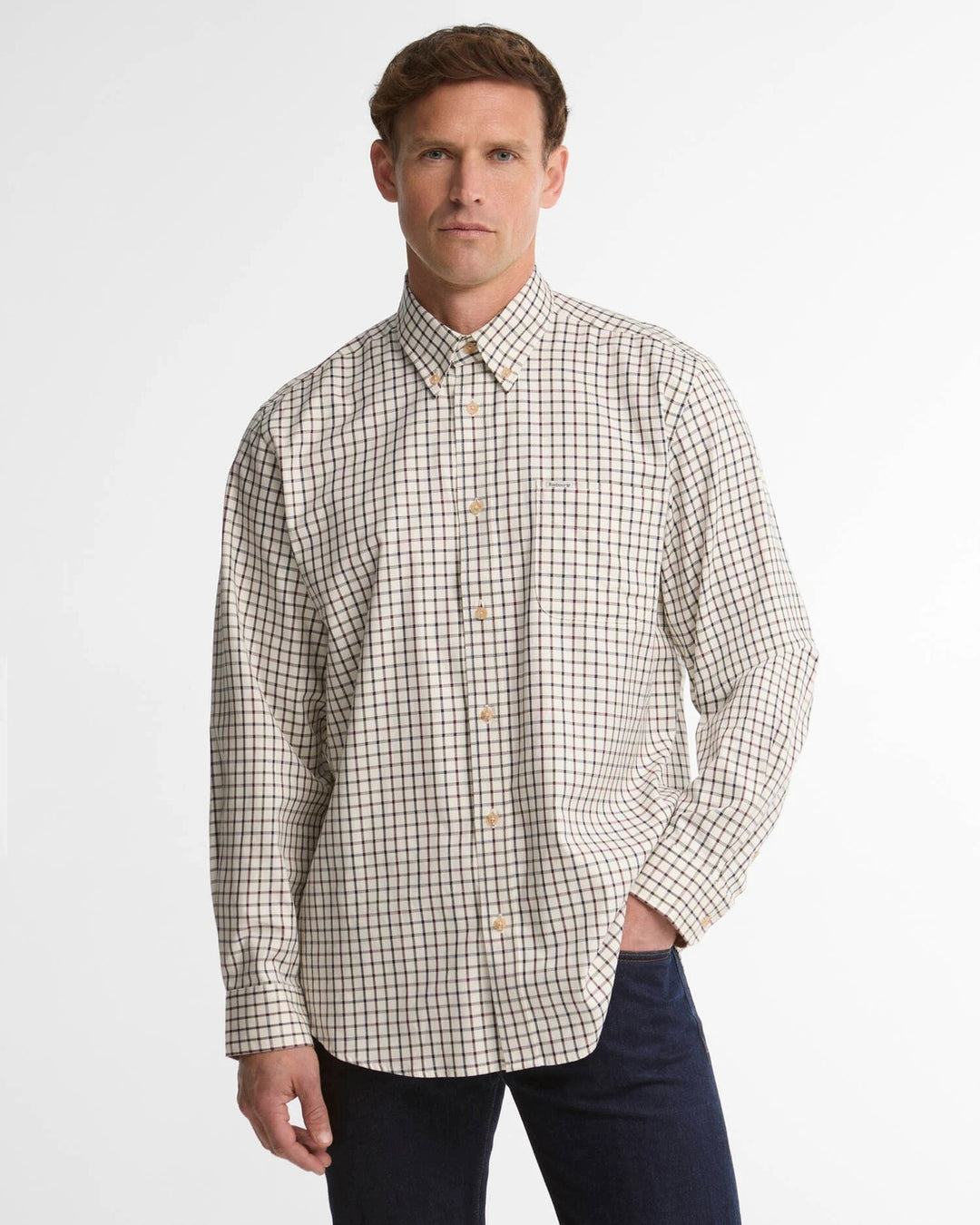 Barbour Tattersall Comfort Fit Overhemd – Rood-100% katoen-HEREN SHIRTS-Rood