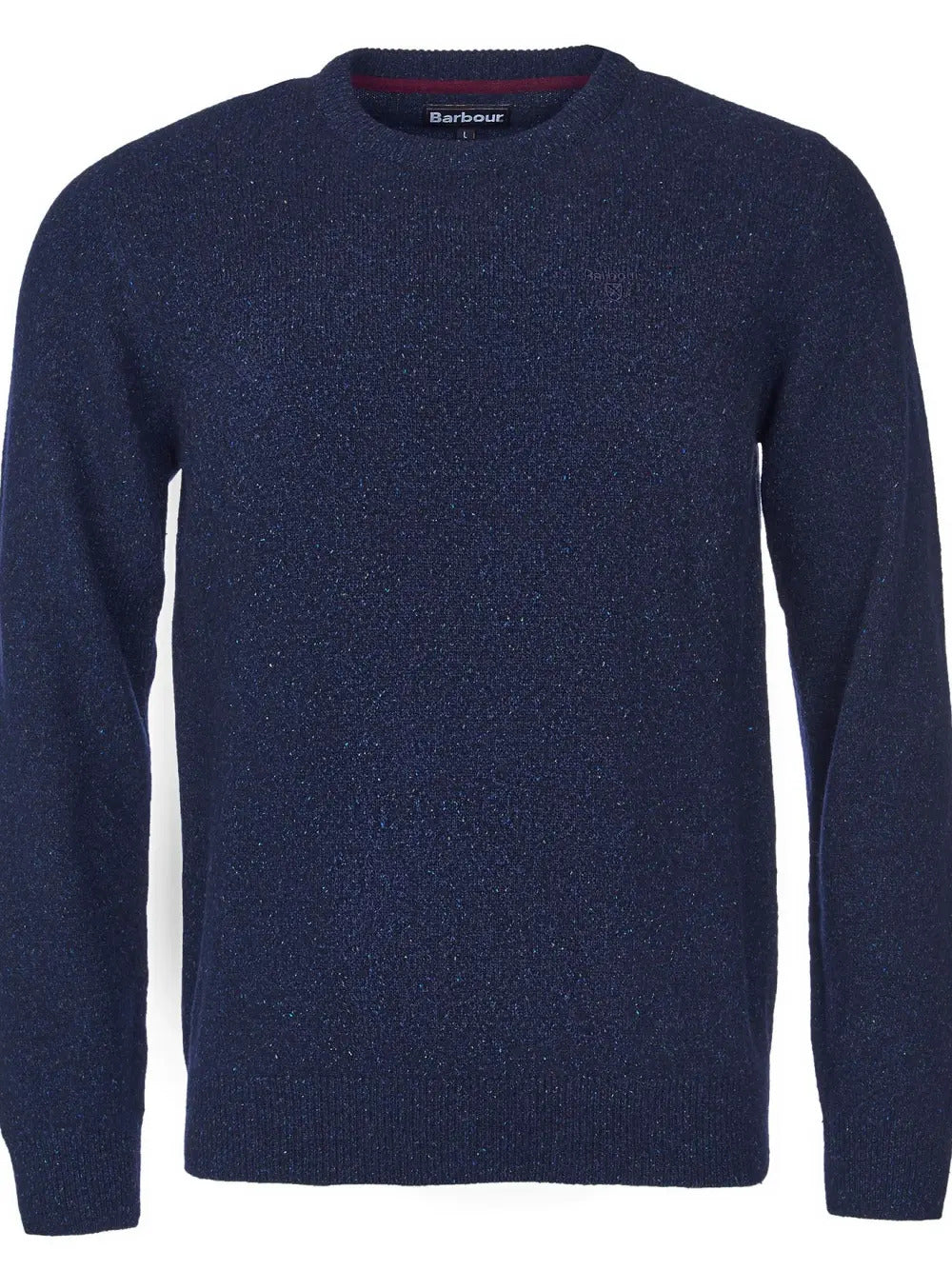 Barbour Tisbury Crew Neck Trui – Blauw-60% wol, 23% polyamide, 8% viscose, 8% zijde, 1% polyester-HEREN TRUIEN & VESTEN-Blauw