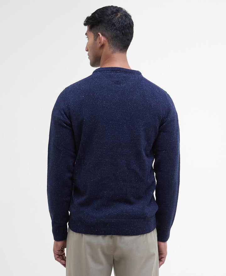 Barbour Tisbury Crew Neck Trui – Blauw-60% wol, 23% polyamide, 8% viscose, 8% zijde, 1% polyester-HEREN TRUIEN & VESTEN-Blauw