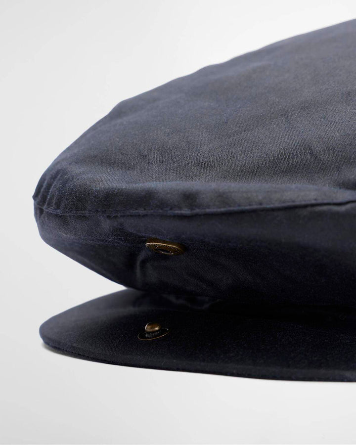 Barbour Wax Flat Cap – Blauw-100% waxed katoen-HEREN ACCESSOIRES-Blauw
