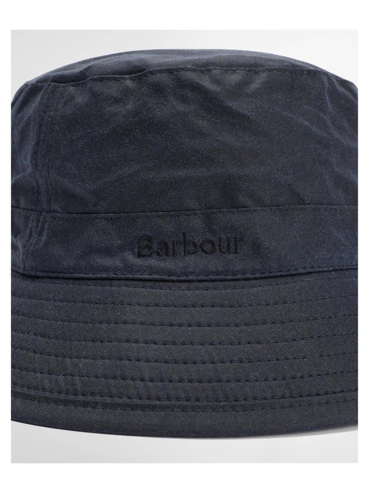Barbour Waxed Bucket Hat – Blauw-100% waxed katoen-HEREN ACCESSOIRES-Blauw