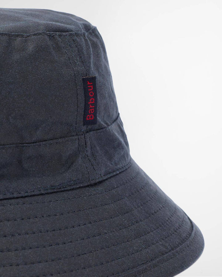 Barbour Waxed Bucket Hat – Blauw-100% waxed katoen-HEREN ACCESSOIRES-Blauw