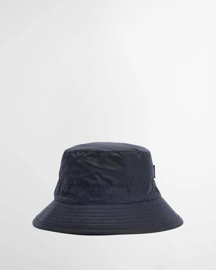 Barbour Waxed Bucket Hat – Blauw-100% waxed katoen-HEREN ACCESSOIRES-Blauw