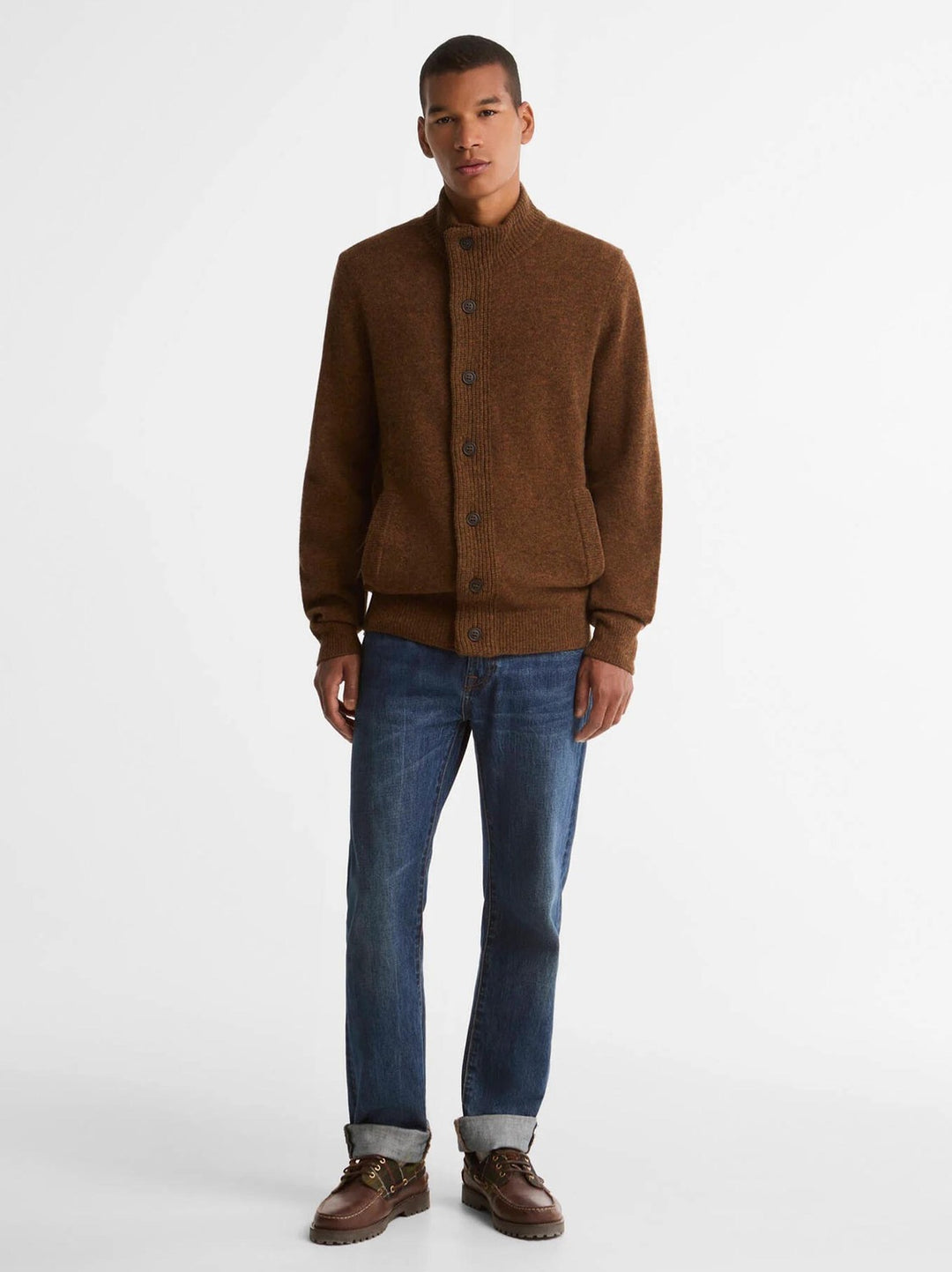 Barbour Wollen Cardigan – Bruin-100% wol-HEREN TRUIEN & VESTEN-Bruin