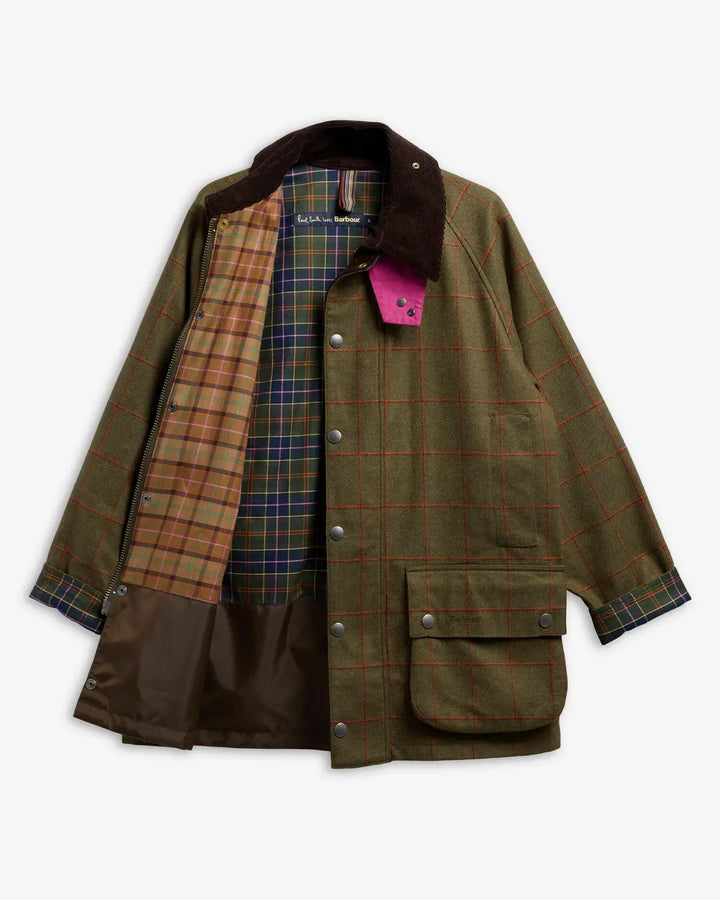Barbour x Paul Smith Beaufort Wollen Jack – Groen-100% wol<br />Voering: 100% katoen-HEREN JASSEN & JACKS-Groen