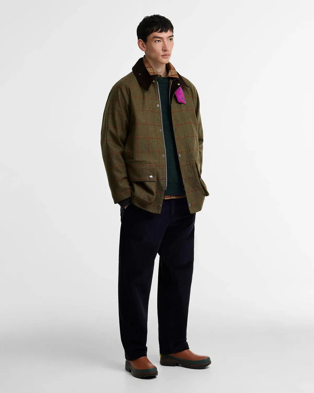 Barbour x Paul Smith Beaufort Wollen Jack – Groen-100% wol<br />Voering: 100% katoen-HEREN JASSEN & JACKS-Groen