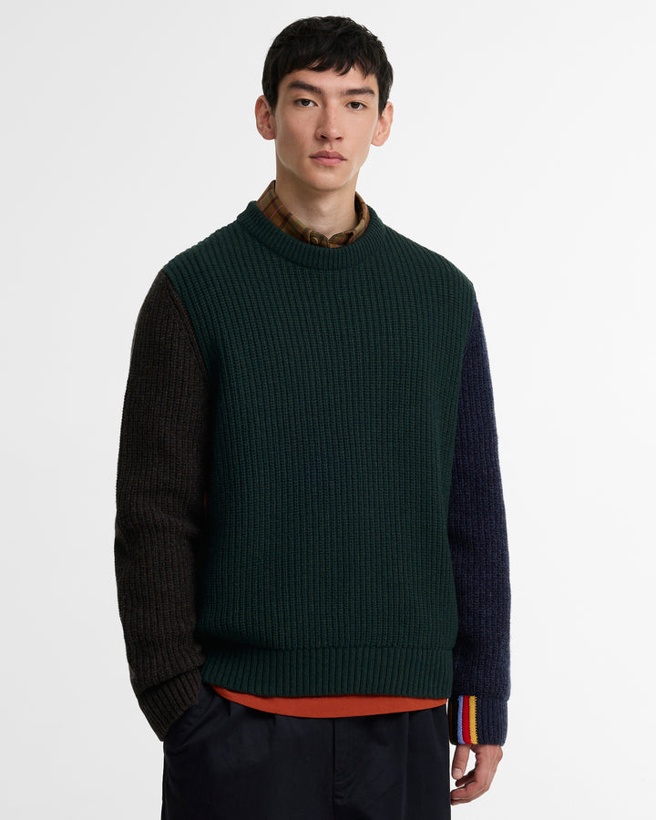 Barbour x Paul Smith Cable Tyne Trui – Groen-100% wol-HEREN TRUIEN & VESTEN-Groen