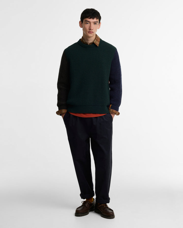 Barbour x Paul Smith Cable Tyne Trui – Groen-100% wol-HEREN TRUIEN & VESTEN-Groen