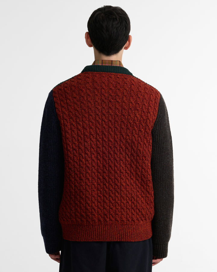 Barbour x Paul Smith Cable Tyne Trui – Groen-100% wol-HEREN TRUIEN & VESTEN-Groen