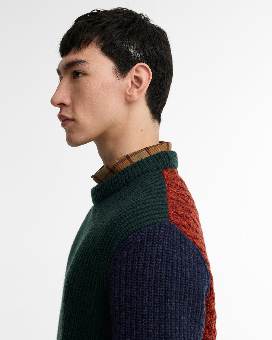Barbour x Paul Smith Cable Tyne Trui – Groen-100% wol-HEREN TRUIEN & VESTEN-Groen