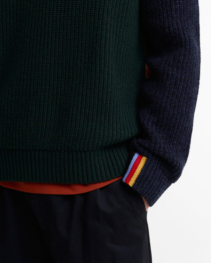 Barbour x Paul Smith Cable Tyne Trui – Groen-100% wol-HEREN TRUIEN & VESTEN-Groen
