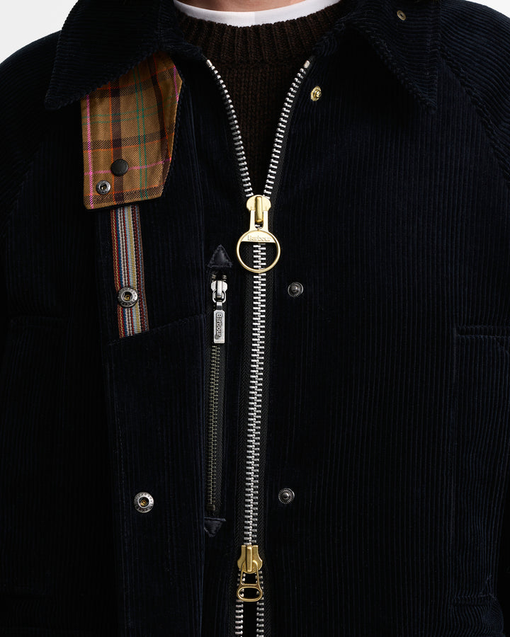 Barbour x Paul Smith Cord Beaufort Jack – Blauw-100% katoen-DAMES JASSEN & JACKS-Blauw