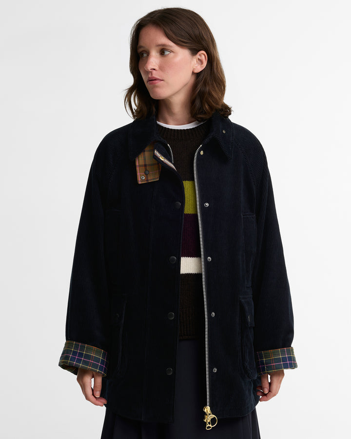 Barbour x Paul Smith Cord Beaufort Jack – Blauw-100% katoen-DAMES JASSEN & JACKS-Blauw