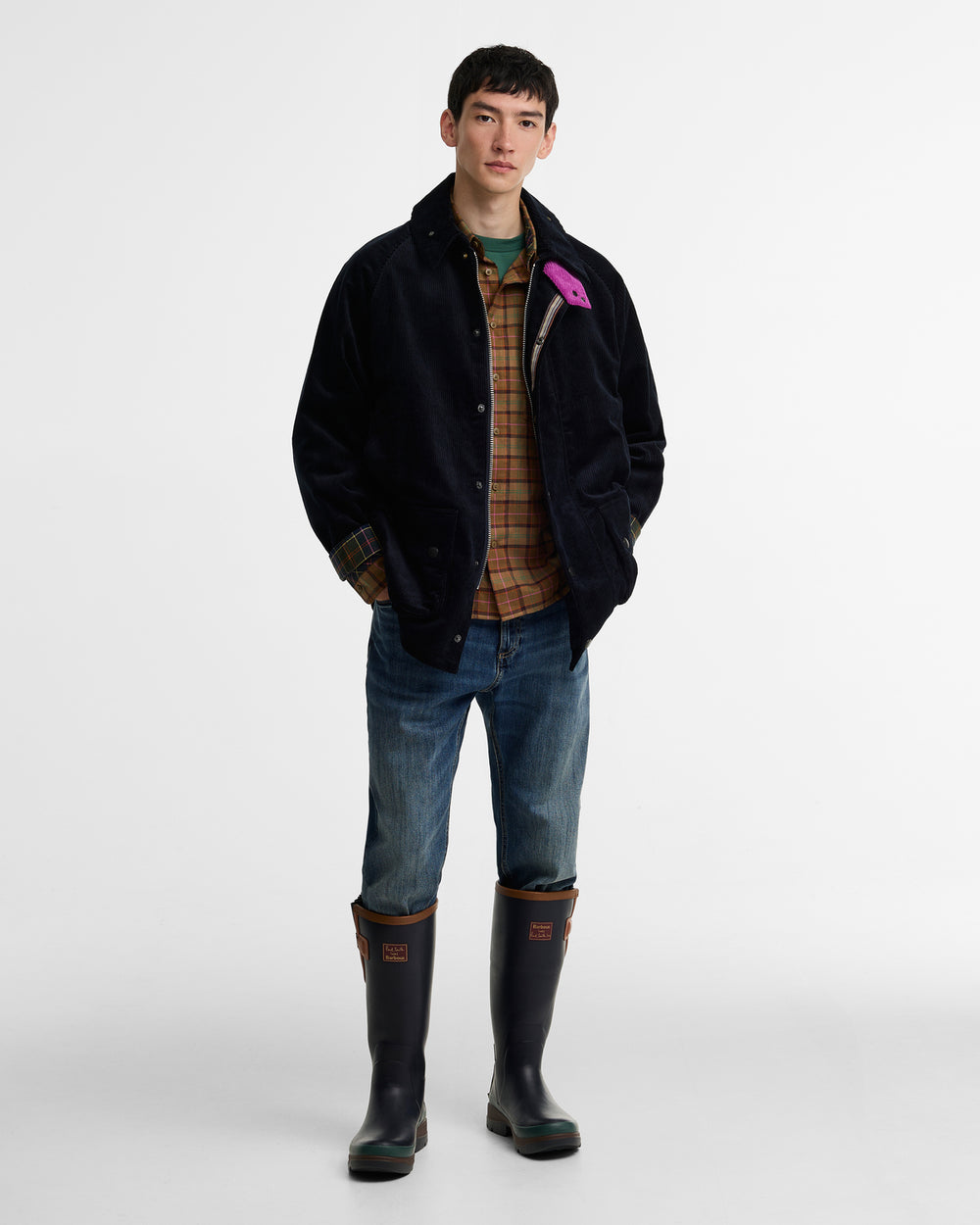 Barbour x Paul Smith Cord Beaufort Jack – Blauw-100% katoen-HEREN JASSEN & JACKS-Blauw