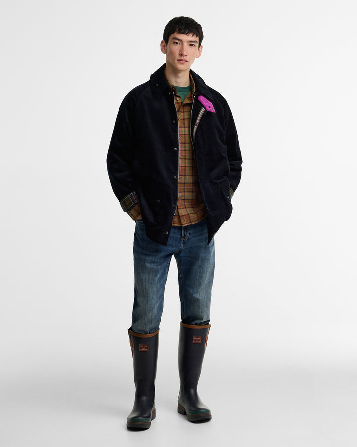 Barbour x Paul Smith Cord Beaufort Jack – Blauw-100% katoen-HEREN JASSEN & JACKS-Blauw