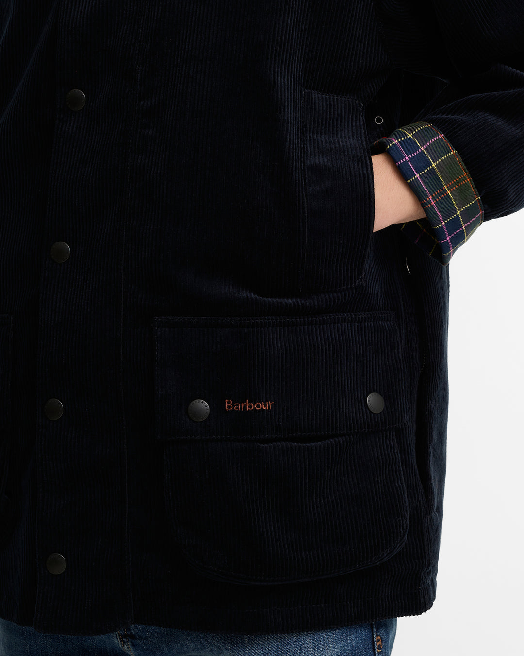 Barbour x Paul Smith Cord Beaufort Jack – Blauw-100% katoen-HEREN JASSEN & JACKS-Blauw