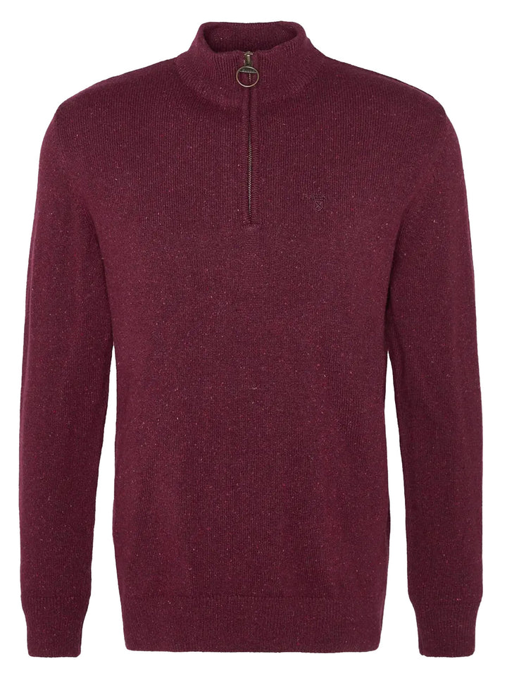 Barbour Zip Sweater – Rood-60% wol, 23% polyamide, 8% viscose, 8% zijde, 1% polyster-HEREN TRUIEN & VESTEN-Rood