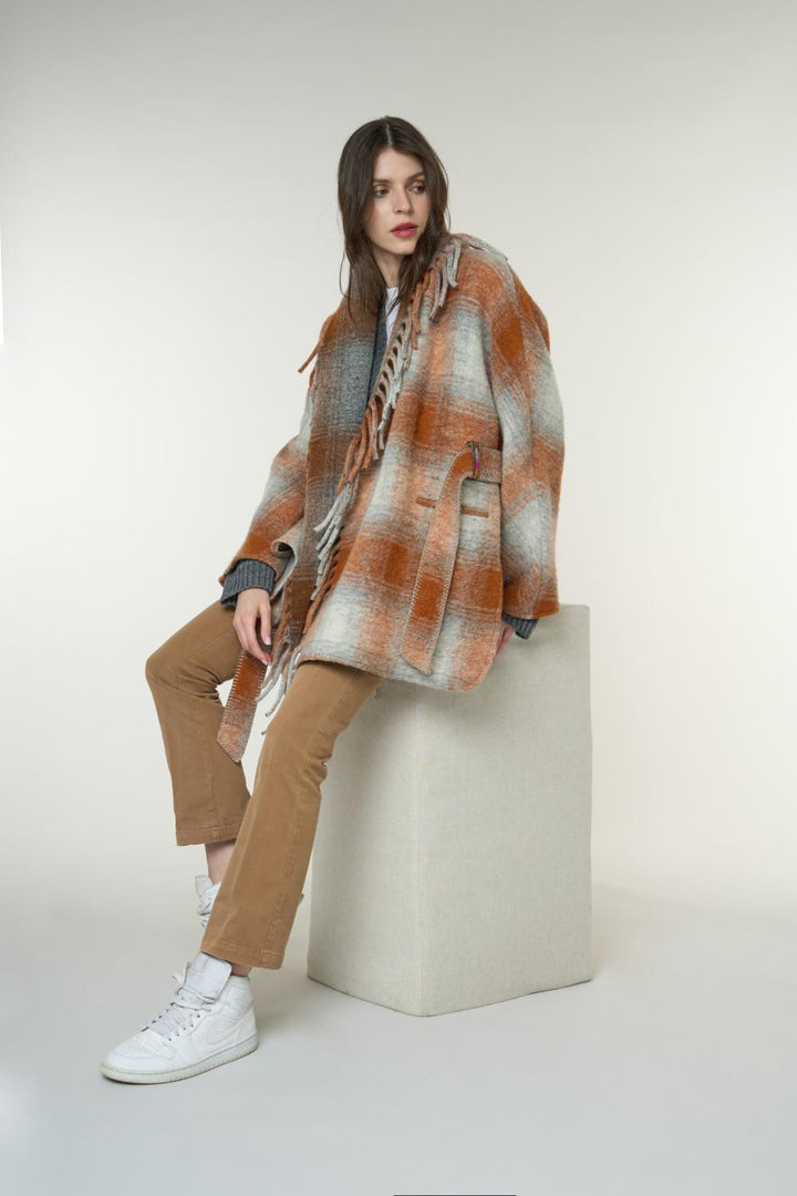 Bazar Deluxe wollen jas-70% wol, 30% polyester-DAMES JASSEN & JACKS-Oranje