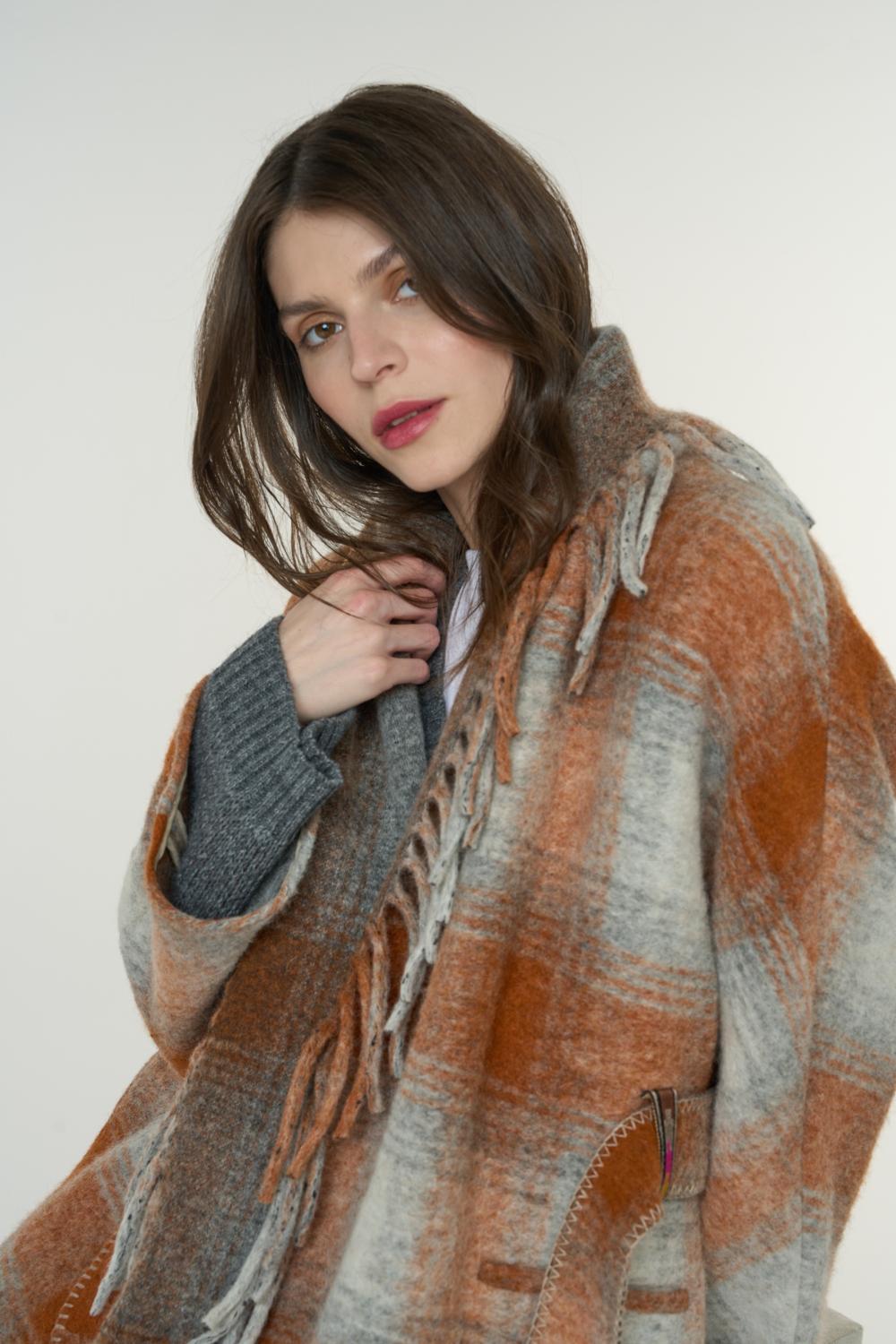 Bazar Deluxe wollen jas-70% wol, 30% polyester-DAMES JASSEN & JACKS-Oranje