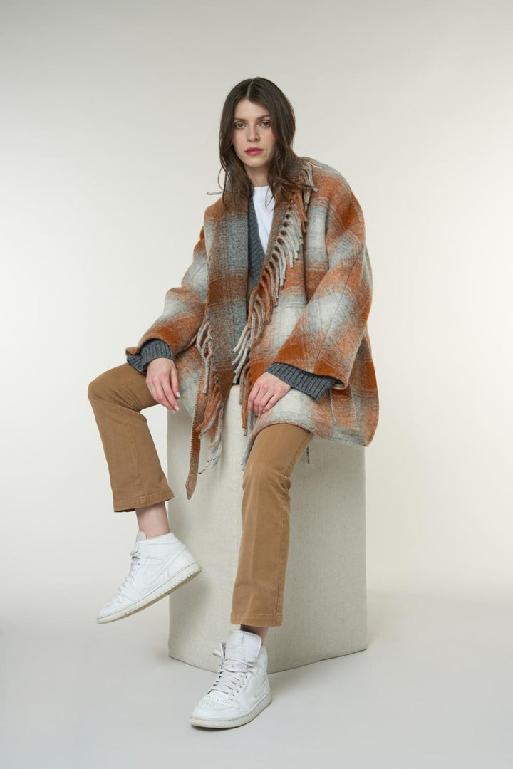 Bazar Deluxe wollen jas-70% wol, 30% polyester-DAMES JASSEN & JACKS-Oranje