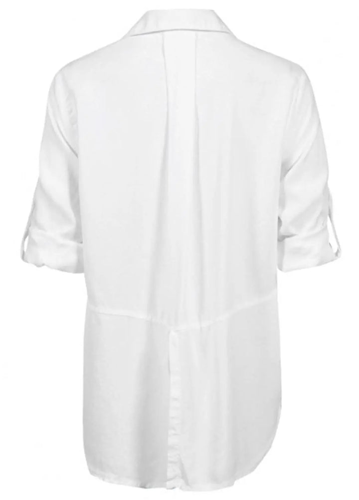 Bella Dahl blouse split back-100% lyocell-DAMES TOPS & BLOUSES-Wit