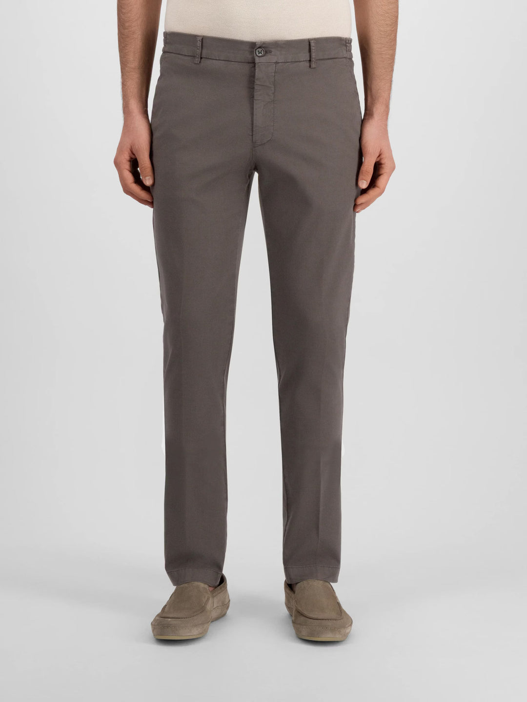 Berwich Morello Elax GD Slim Fit Chino – Bruin-58% lyocel, 40% katoen, 2% elastaan-HEREN BROEKEN-Bruin