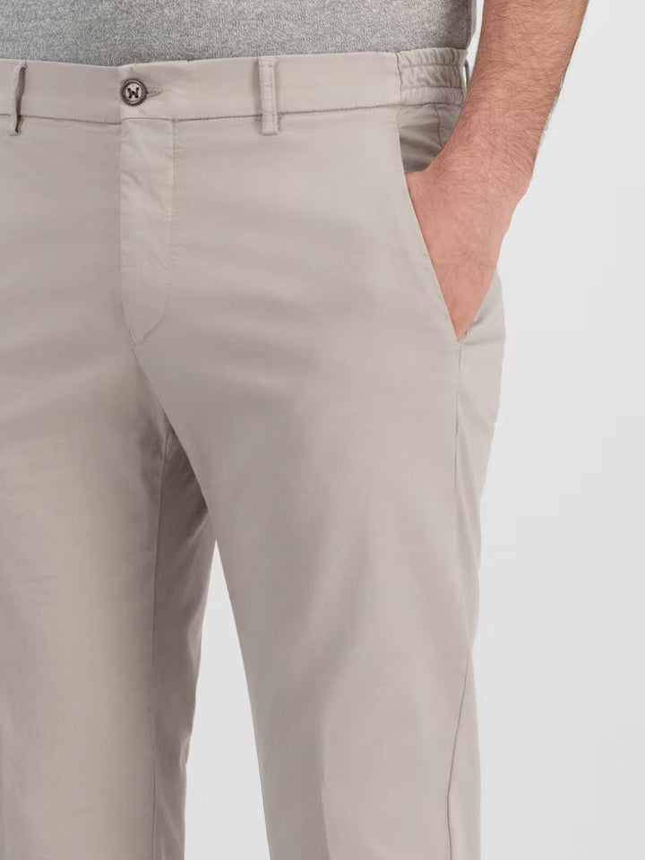  Berwich Morello Elax GD Slim Fit Chino – Grijs-58% lyocel, 40% katoen, 2% elastaan-HEREN BROEKEN-Grijs