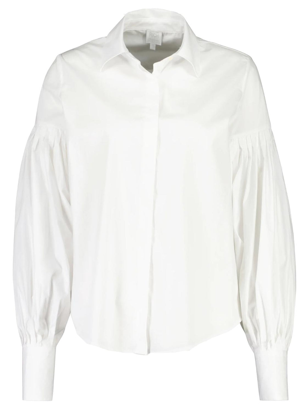 Better Rich BALLON BLOUSE-97% katoen | 3% elasthaan-DAMES TOPS & BLOUSES-Wit