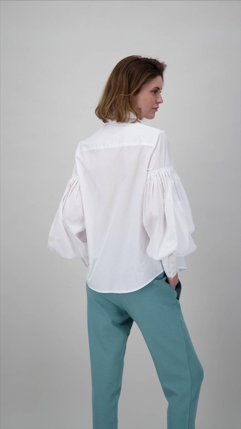 Better Rich BALLON BLOUSE-97% katoen | 3% elasthaan-DAMES TOPS & BLOUSES-Wit