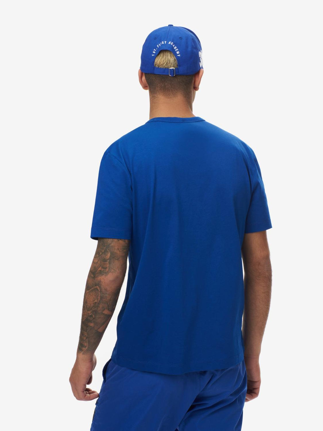 Blauer T-shirt MANICA CORTA-100% katoen-HEREN POLO'S & T-SHIRTS-Blauw