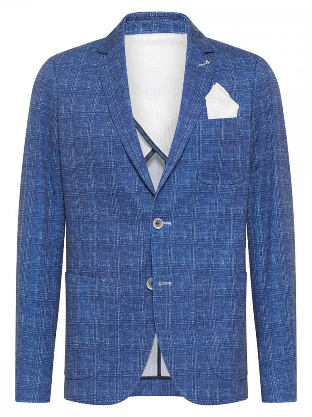 Blue Industry colbert JBIS23-91% polyester, 5.5% lyocell, 3.5% elasthaan-HEREN PAKKEN & COLBERTS-Blauw