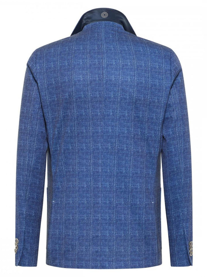 Blue Industry colbert JBIS23-91% polyester, 5.5% lyocell, 3.5% elasthaan-HEREN PAKKEN & COLBERTS-Blauw