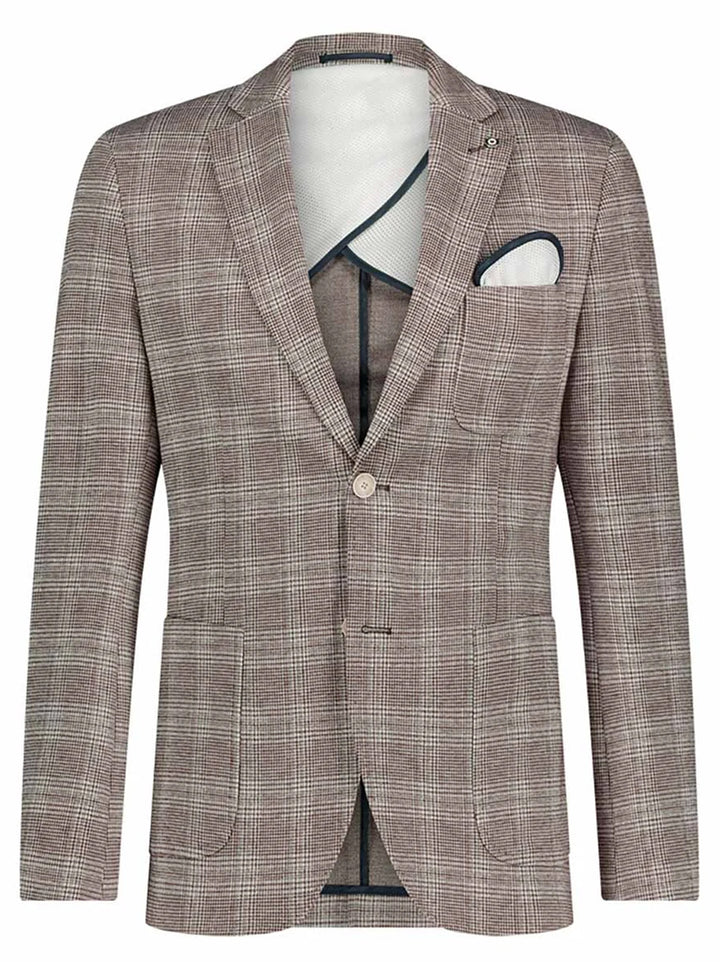 Blue Industry colbert JBIS24-M17-55% polyester, 39% viskose, 6% elasthaan-HEREN PAKKEN & COLBERTS-Bruin