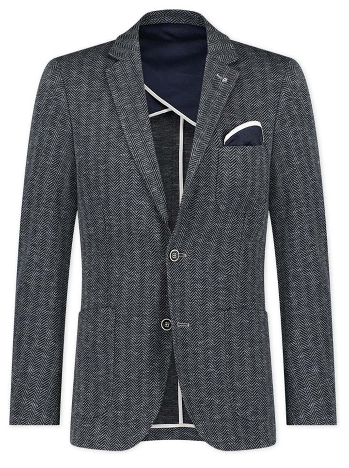 Blue Industry colbert visgraat-64% polyester, 20% viskose, 16% wol-HEREN PAKKEN & COLBERTS-Antraciet