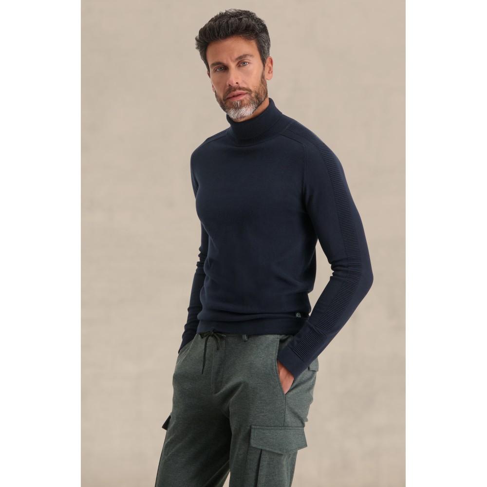 Blue Industry coltrui-95% katoen, 5% kashmier-HEREN TRUIEN & VESTEN-Blauw