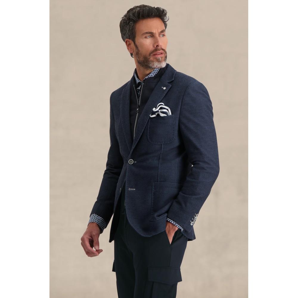 Blue Industry jersey colbert-55% polyester, 45% viskose-HEREN PAKKEN & COLBERTS-Blauw