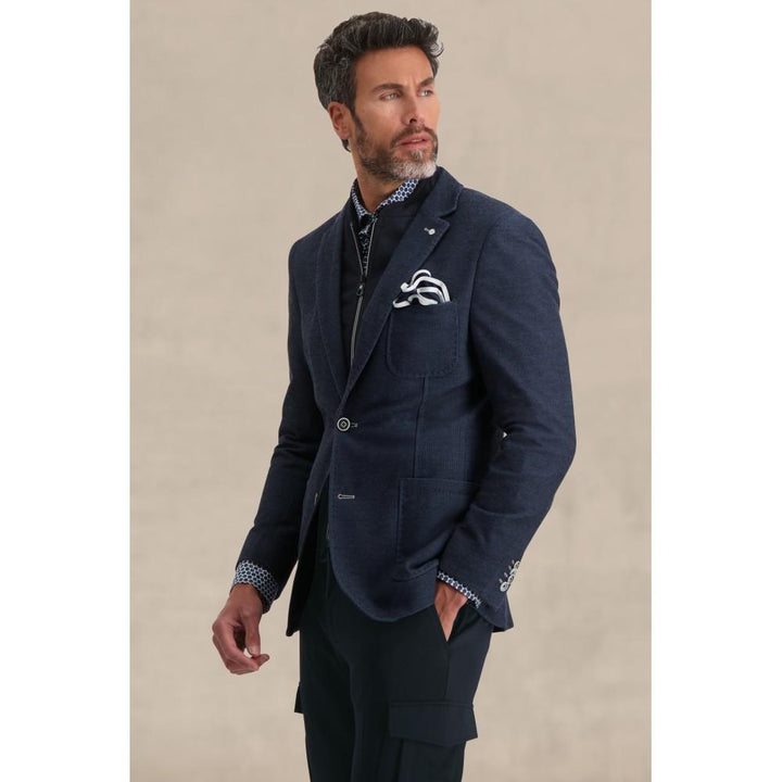 Blue Industry jersey colbert-55% polyester, 45% viskose-HEREN PAKKEN & COLBERTS-Blauw