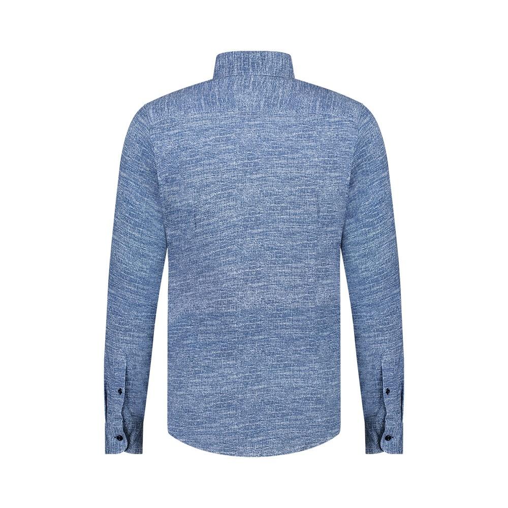 Blue Industry jersey shirt-100% katoen-HEREN SHIRTS-Blauw