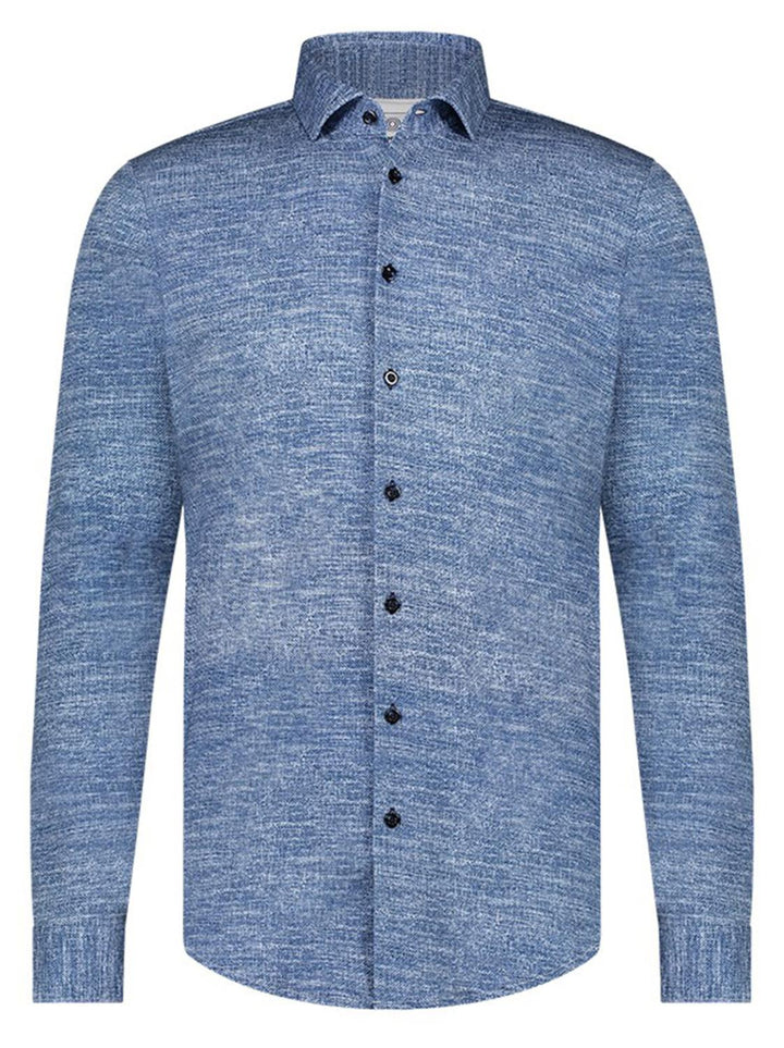 Blue Industry jersey shirt-100% katoen-HEREN SHIRTS-Blauw
