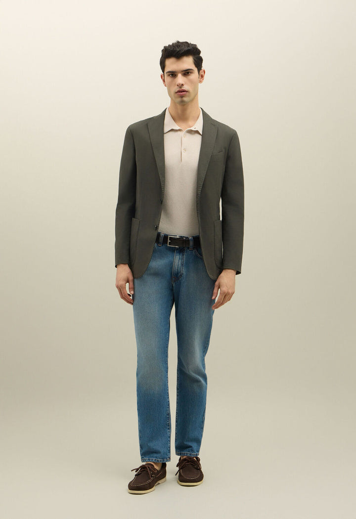 BOGLIOLI colbert groen-52% katoen, 48% linnen -HEREN PAKKEN & COLBERTS-Groen