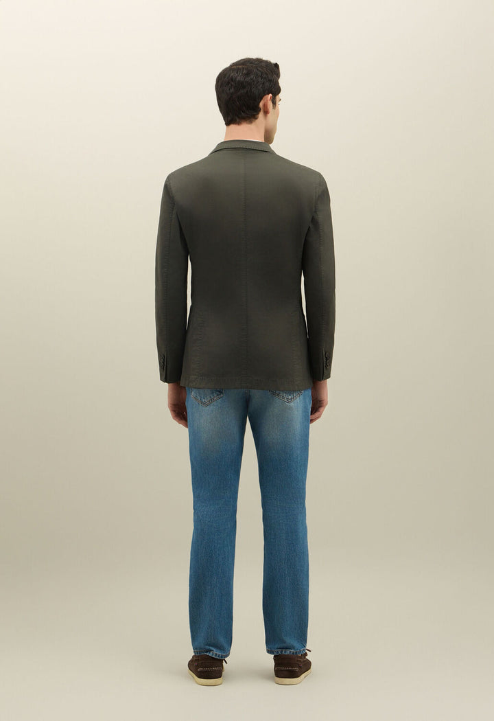 BOGLIOLI colbert groen-52% katoen, 48% linnen -HEREN PAKKEN & COLBERTS-Groen