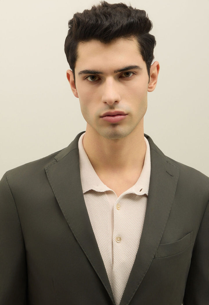 BOGLIOLI colbert groen-52% katoen, 48% linnen -HEREN PAKKEN & COLBERTS-Groen