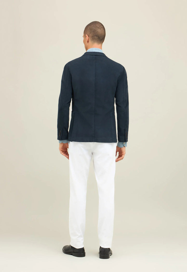 Boglioli K‑Jacket Corduroy – Marineblauw-87% katoen, 12% modal, 1% elasthaan-HEREN PAKKEN & COLBERTS-Blauw