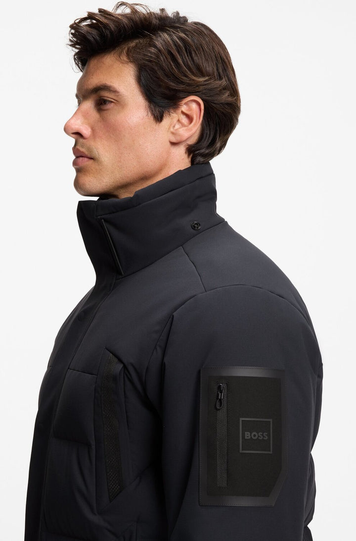 BOSS BLOCK-X Parka – Blauw-100% polyester-HEREN JASSEN & JACKS-Blauw