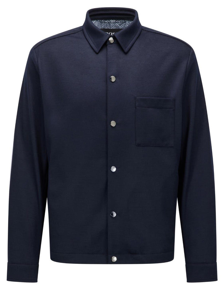 BOSS C-Carper-J-Coach-221-45% polyacryl, 45% wol, 10% polyester-HEREN SHIRTS-Blauw