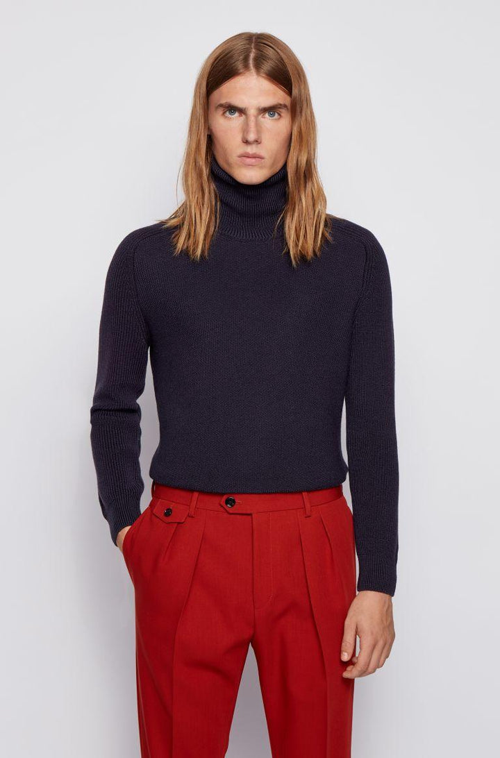 BOSS coltrui-75% wol, 25% lyocell-HEREN TRUIEN & VESTEN-Blauw