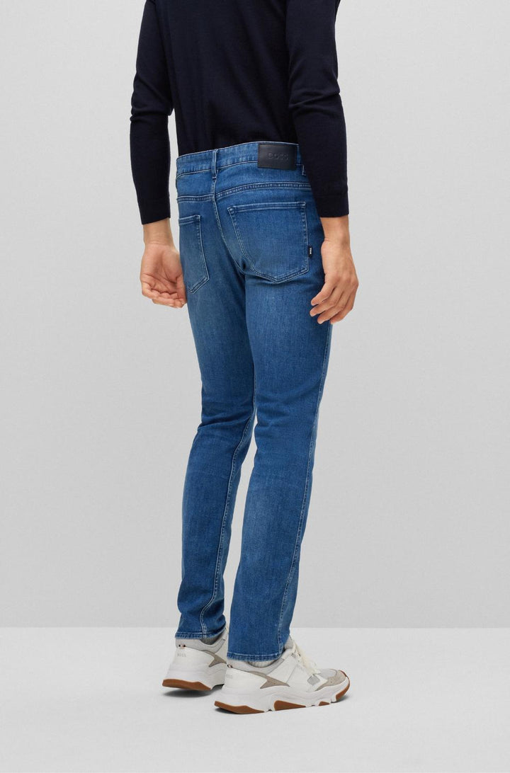 BOSS DELAWARE3 slim fit-92% katoen, 6% elastomultiester, 6% elasthaan-HEREN BROEKEN-Blauw